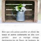 Caisse en bois, pot en zinc